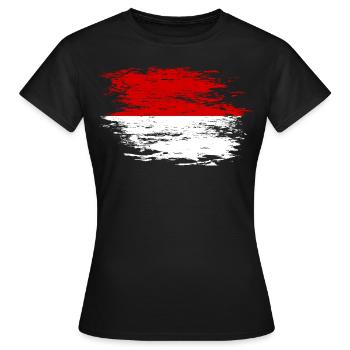 Indonesien Flagge used - Frauen T-Shirt - Schwarz - Vorne - AI Model Female 172 dark (172cm)