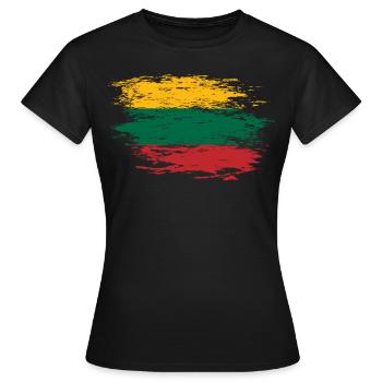 Litauen Flagge used - Frauen T-Shirt - Schwarz - Vorne - AI Model Female 172 dark (172cm)