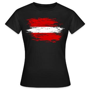 Lettland Flagge used - Frauen T-Shirt - Schwarz - Vorne - AI Model Female 172 dark (172cm)
