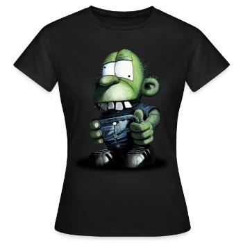Little green goblin goblin with sneakers - Women's T-Shirt - black - Front - AI Model Female 172 dark (172cm)