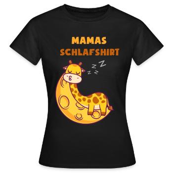 Mamas Schlafshirt für Mutter | schlafende Giraffe - Frauen T-Shirt - Schwarz - Vorne - AI Model Female 172 dark (172cm)