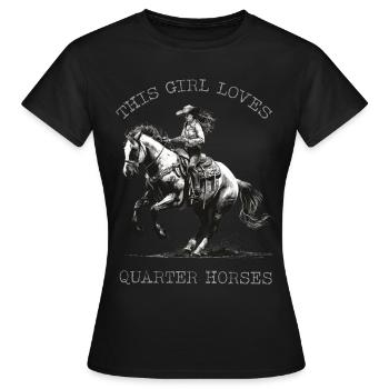 This Girl loves Quarter Horses - Women's T-Shirt - black - Front - AI Model Female 172 dark (172cm)