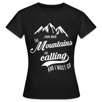The mountains are calling | The mountains are calling - Women's T-Shirt - black - Front - AI Model Female 172 dark (172cm)