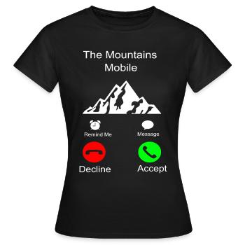 The mountains are calling | The mountains are calling - Women's T-Shirt - black - Front - AI Model Female 172 dark (172cm)