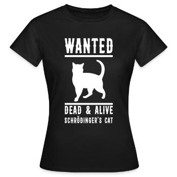 Chat de Wanted Schrödinger - T-shirt Femme - noir - Devant - AI Model Female 172 dark (172cm)