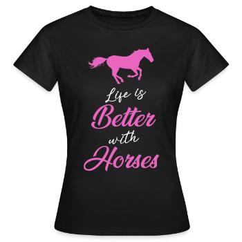 Cheval cheval d'équitation | conception - T-shirt Femme - noir - Devant - AI Model Female 172 dark (172cm)