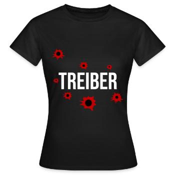 Funny driver Tshirt with bullet holes - Women's T-Shirt - black - Front - AI Model Female 172 dark (172cm)