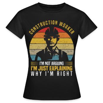 Couvreur - T-shirt Femme - noir - Devant - AI Model Female 172 dark (172cm)