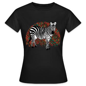 Zebra Africa Horse Hipster Gift Animal Stripe - T-shirt Femme - noir - Devant - AI Model Female 172 dark (172cm)