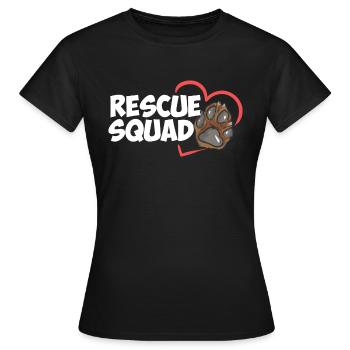 Rescue Squad Hunde Katzen Tierheim Tierrettung - Frauen T-Shirt - Schwarz - Vorne - AI Model Female 172 dark (172cm)