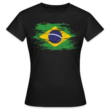 Brasilien Flagge used - Frauen T-Shirt - Schwarz - Vorne - AI Model Female 172 dark (172cm)