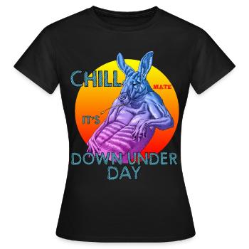 Chill, c'est en dessous de la journée - T-shirt Femme - noir - Devant - AI Model Female 172 dark (172cm)