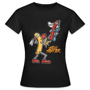 Saucisse de dessin animé de dessin animé - T-shirt Femme - noir - Devant - AI Model Female 172 dark (172cm)