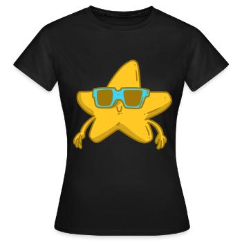 Étoile Ciel Nuages Nuit Lune Étincelle Snuff - T-shirt Femme - noir - Devant - AI Model Female 172 dark (172cm)