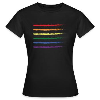 Regenbogen Fahne LGBT Schwul Gay Homosexuell Pride - Frauen T-Shirt - Schwarz - Vorne - AI Model Female 172 dark (172cm)