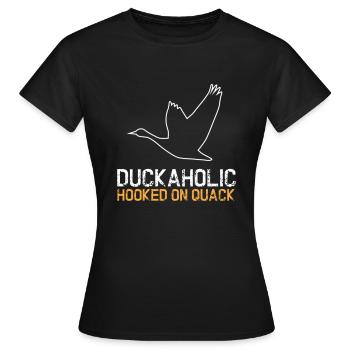 Oiseau charlatan canard poussins canard étang amoureux des animaux - T-shirt Femme - noir - Devant - AI Model Female 172 dark (172cm)