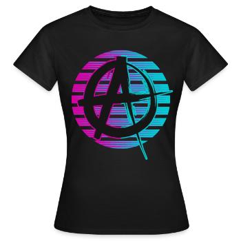 Anarchiste Anarchisme Anarchie Néon Symbole - T-shirt Femme - noir - Devant - AI Model Female 172 dark (172cm)
