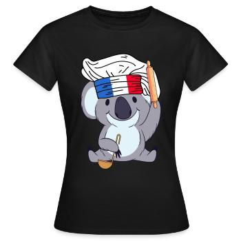 Frankreich Koch Koala Bäcker Paris Cuisine Chef - Frauen T-Shirt - Schwarz - Vorne - AI Model Female 172 dark (172cm)