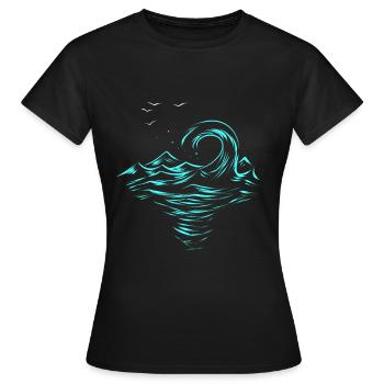 Onde - T-shirt Femme - noir - Devant - AI Model Female 172 dark (172cm)