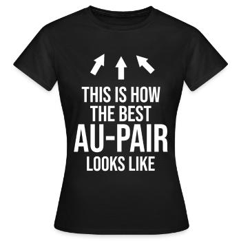 Cadeau d'adieu au pair - T-shirt Femme - noir - Devant - AI Model Female 172 dark (172cm)
