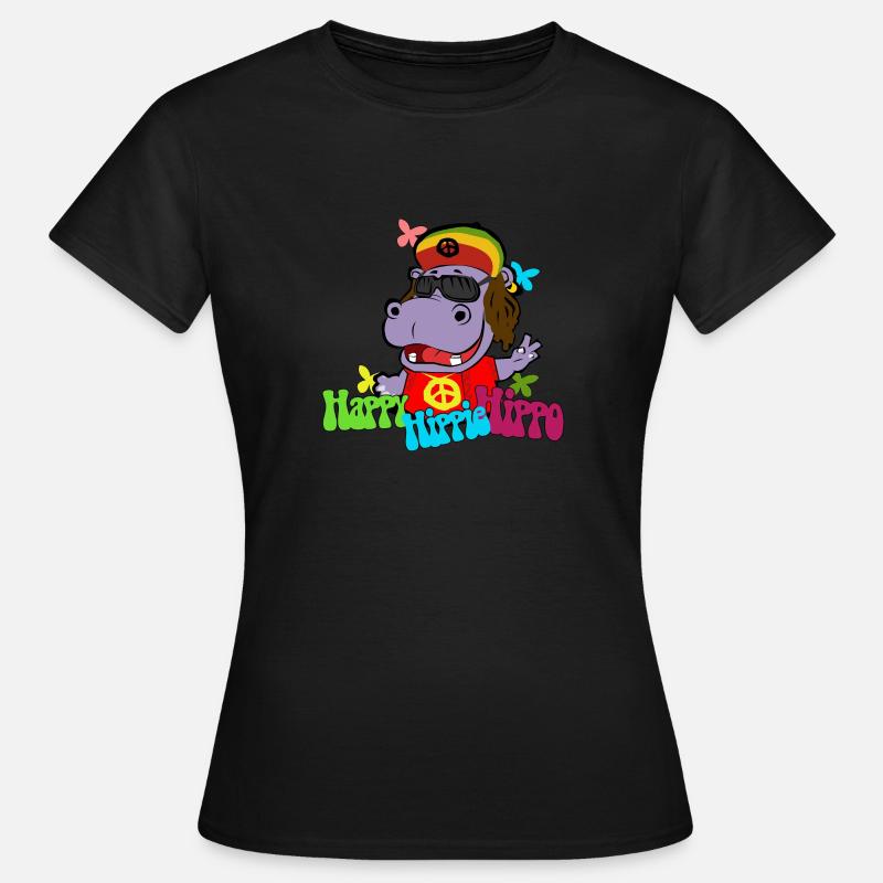 Hippo hippie - Women's T-Shirt - black