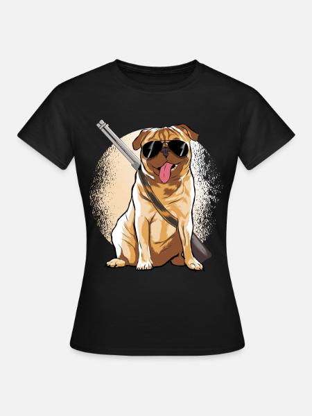 Mobs Jäger Hunde Tshirt - Frauen T-Shirt - Schwarz