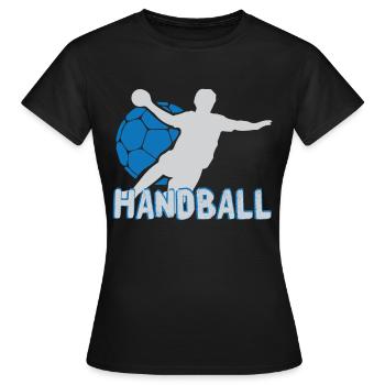Handball handball player jump shot gift - Women's T-Shirt - black - Front - AI Model Female 172 dark (172cm)