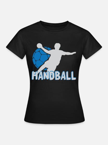 Handbal handbalspeler jump shot cadeau - Vrouwen T-shirt - zwart