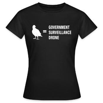 Les oiseaux ne sont pas réels - T-shirt Femme - noir - Devant - AI Model Female 172 dark (172cm)