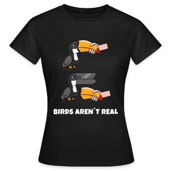 Les oiseaux ne sont pas réels - T-shirt Femme - noir - Devant - AI Model Female 172 dark (172cm)