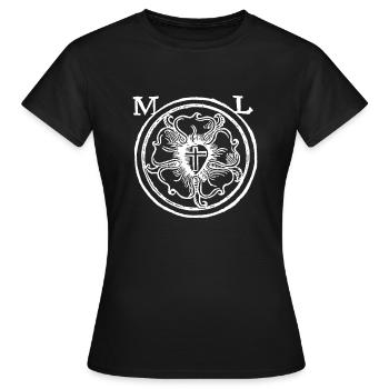 Martin Luther Rose ou Sceau de la Réforme - T-shirt Femme - noir - Devant - AI Model Female 172 dark (172cm)