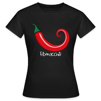 Chili pepper Fibonacci spiral golden section - Women's T-Shirt - black - Front - AI Model Female 172 dark (172cm)