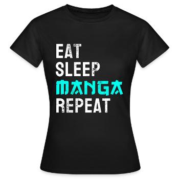 Manga - Frauen T-Shirt - Schwarz - Vorne - AI Model Female 172 dark (172cm)