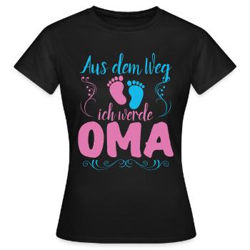 Aus dem Weg ich werde Oma - Nachwuchs Enkel - Frauen T-Shirt - Schwarz - Vorne - AI Model Female 172 dark (172cm)