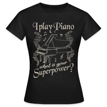 Piano piano lessons piano - Women's T-Shirt - black - Front - AI Model Female 172 dark (172cm)