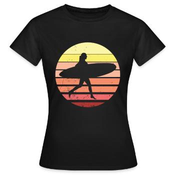 Surfeuse surfeuse vintage surfeur - T-shirt Femme - noir - Devant - AI Model Female 172 dark (172cm)