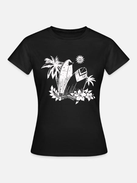 Surfbrett Surfbretter - Frauen T-Shirt - Schwarz