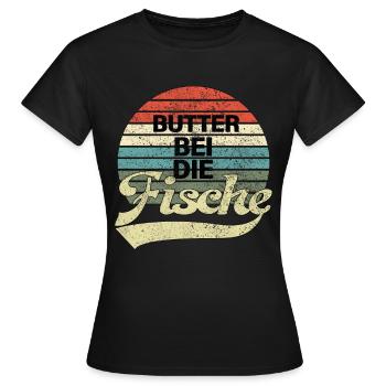 Beurre au poisson - Nord allemand bas allemand - T-shirt Femme - noir - Devant - AI Model Female 172 dark (172cm)