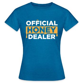 Official Honey Dealer - Imker Honig Imkerei - Frauen T-Shirt - Antikblaues Saphir meliert - Vorne - AI Model Female 172 dark (172cm)