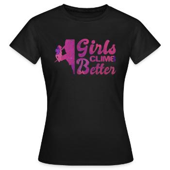Sportklettern Damen - Frauen T-Shirt - Schwarz - Vorne - AI Model Female 172 dark (172cm)