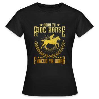 Pferdesport - Frauen T-Shirt - Schwarz - Vorne - AI Model Female 172 dark (172cm)