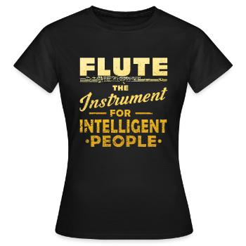 Flöte Musikinstrument Flötenspieler - Frauen T-Shirt - Schwarz - Vorne - AI Model Female 172 dark (172cm)
