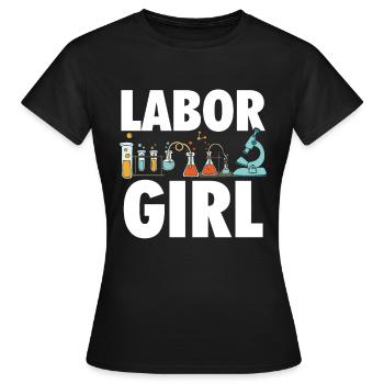 Labor Girl Chemistry Student Laboratory Assistant - Women's T-Shirt - black - Front - AI Model Female 172 dark (172cm)