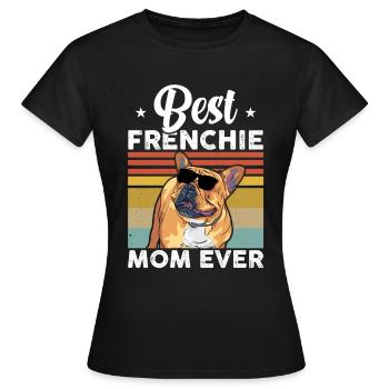 Meilleur Frenchie Mom French Bulldog Dog - T-shirt Femme - noir - Devant - AI Model Female 172 dark (172cm)