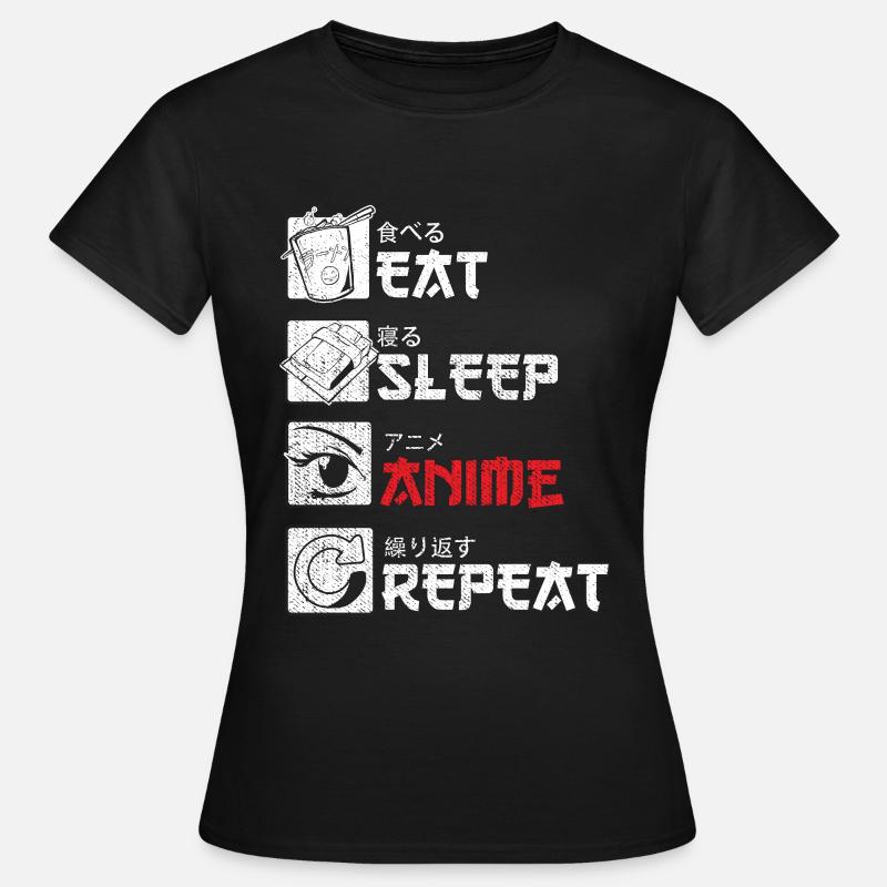 Eat Sleep Anime Repeat Gift - Women's T-Shirt - black