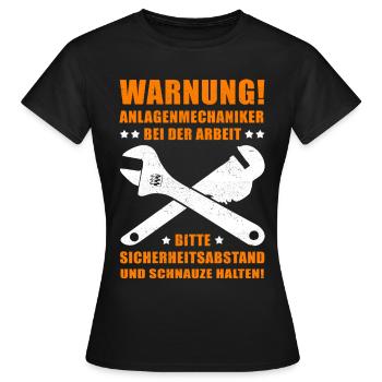 Anlagenmechaniker Geschenk Heizungsbauer lustig - Frauen T-Shirt - Schwarz - Vorne - AI Model Female 172 dark (172cm)