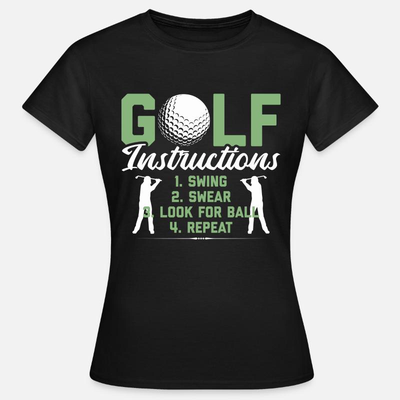 Golf Sjov Golf Golfer Gave golfspiller - Dame-T-shirt - sort