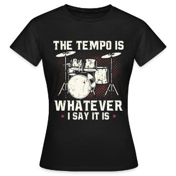 Schlagzeug Schlagzeuger Geschenk Drummer Trommler - Frauen T-Shirt - Schwarz - Vorne - AI Model Female 172 dark (172cm)