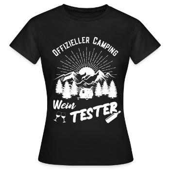 Camping Wein Campingplatz Wohnmobil Geschenk - Frauen T-Shirt - Schwarz - Vorne - AI Model Female 172 dark (172cm)
