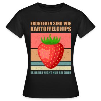 Erdbeeren Erdbeere Garten Vegan Gärtner Geschenk - Frauen T-Shirt - Schwarz - Vorne - AI Model Female 172 dark (172cm)
